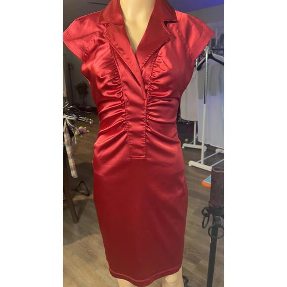 Ruby Rox Red Satin Dress - Size 5 - Picture 1 of 3